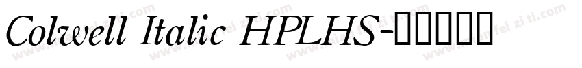 Colwell Italic HPLHS字体转换